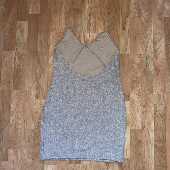 3 for $20//NWOT Sparkly, Stretchy, and Fitted Dress with Criss-Cross Back - Picture 2 of 4